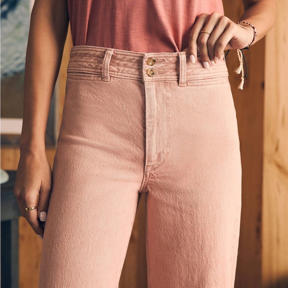 Brand New! Faherty Crop Jean - Clay Pink Wash (Size 25) - Picture 5 of 6